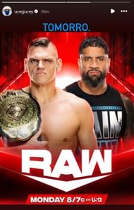 Screengrab from Jey Uso's post on Instagram Stories